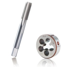 MCSDFN M14 x 1.5 Metric Tap and Die Set, M14 x 1.5mm High-speed Steel Machine Tap and Die Set, Right Hand Thread Tap and Round Thread Die