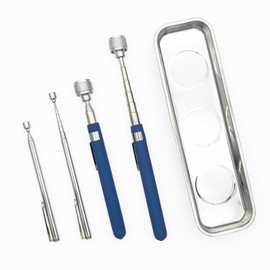 VASTOOLS 5-Piece Telescopic Magnetic Lifter, 4.5 kg Magnetic Rod 76 cm, 1 kg Telescopic Magnet 65 cm, Magnetic Bowl for Sewing, Pins, Car, Household, Office and Garage