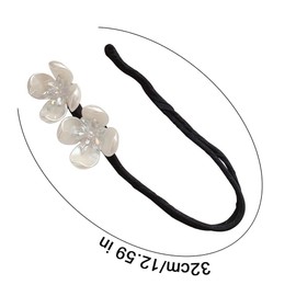 2Pcs White Hair Bun Shining Flowers Deft Bun Ball Hair Clip,Hair Bun Deft Bun for Hair Twister,Tie Dye Deft Bun Hair Bun for Long Thick for Women Girls Bun and Crown Shapers Hair Accessories