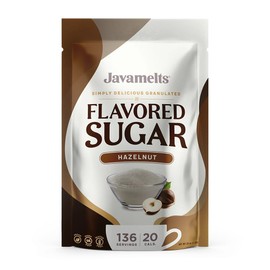Javamelts Hazelnut Flavored Sugar | Pure Cane Sugar for Baking, Coffee Syrup Substitute, Cocktails, Tea | Non GMO, Non Dairy, Gluten Free, Kosher | 1.5 Pound Bag (136 Servings)