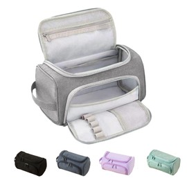 Large Capacity Kids Pencil Case - Portable Organizer with Multiple Pockets & Durable Zipper, for School Supplies and Home Use (Easy to Organize Pens/Crayons) (Grey)