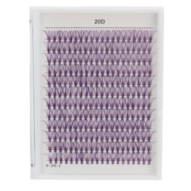 Bodermincer D Curl 240pcs 20D Red Color/Blue Color/Black Color/Brown Color/Purple Color Lashes Cluster Eyelashes False Eyelashes Eyelash Extension (16mm, Purple)