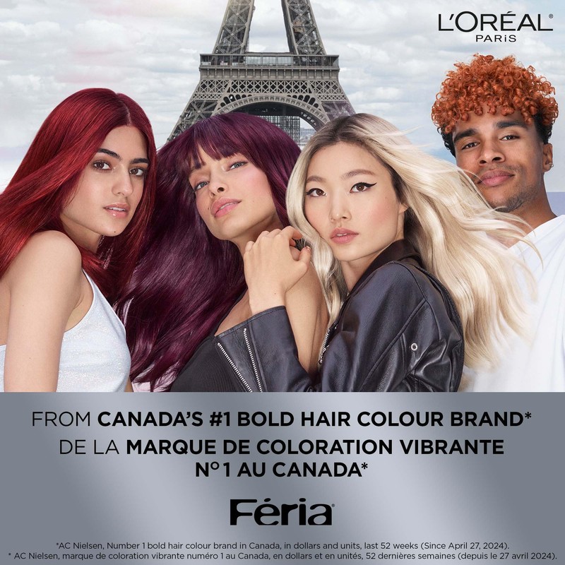 L’Oréal Paris Feria Multi-Faceted Shimmering Permanent Hair Dye, 20 Black,