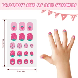 JSRQT 12 Blatt Cartoon Nagelkunst Aufkleber, Buntes Selbstklebend Nagellackaufkleber, Komplett Umwickelte Nail Art Stickers mit Nagelfeile, Damen Mädchen Nagelsticker DIY Maniküre Nagelkunst Dekor