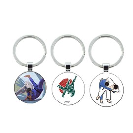 ZENRUIMING 3 x Sports Judo Keychains, Judo Enthusiasts, Zinc Alloy Sports Keychains, Glass Keychains, Car Backpack Accessories, Multi-Colour, One Size, multicoloured