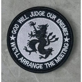 GOD WILL JUDGE OUR ENEMIES NAVY SEAL TEAM 6 DEVGRU LION BLACK GRAY HOOK PATCH