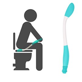 Long Reach Comfort Butt Wiper Self-Assist Toilet Wiping Aid Tool for Elderly, Pregnancy, Disabled Portable Bathroom Bottom Butt Wipe Helper Wand for Limited Mobility