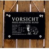 Bernese Mountain Dog Sign Slate Engraved - Caution Freilaufender Hund