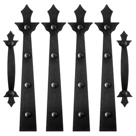 JFOGO Garage Door Strong Magnetic Decorative Hardware Set,4 Faux Garage Door Hinges and 2 Handles,Black Magnetic Decoration Attractive Accents Curb Appeal(6Pcs)