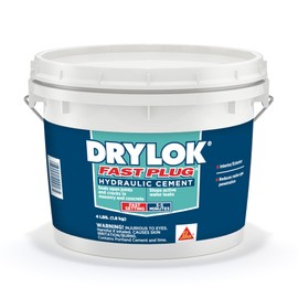 UGL DRYLOK Fast Plug Hydraulic Cement, 4 lb – Stops Water Leaks Instantly, Sets in 3-5 Minutes, Ideal for Masonry Cracks, Gray