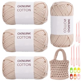 RANJIMA Light Green Yarn, Pack of 4 Simple Yarn, Crochet Yarn for Beginners, Highly Visible Stitch Yarn for Crochet with Crochet Accessories, Cotton Nylon Yarn for Clothes, Blankets, Bags, Sweaters