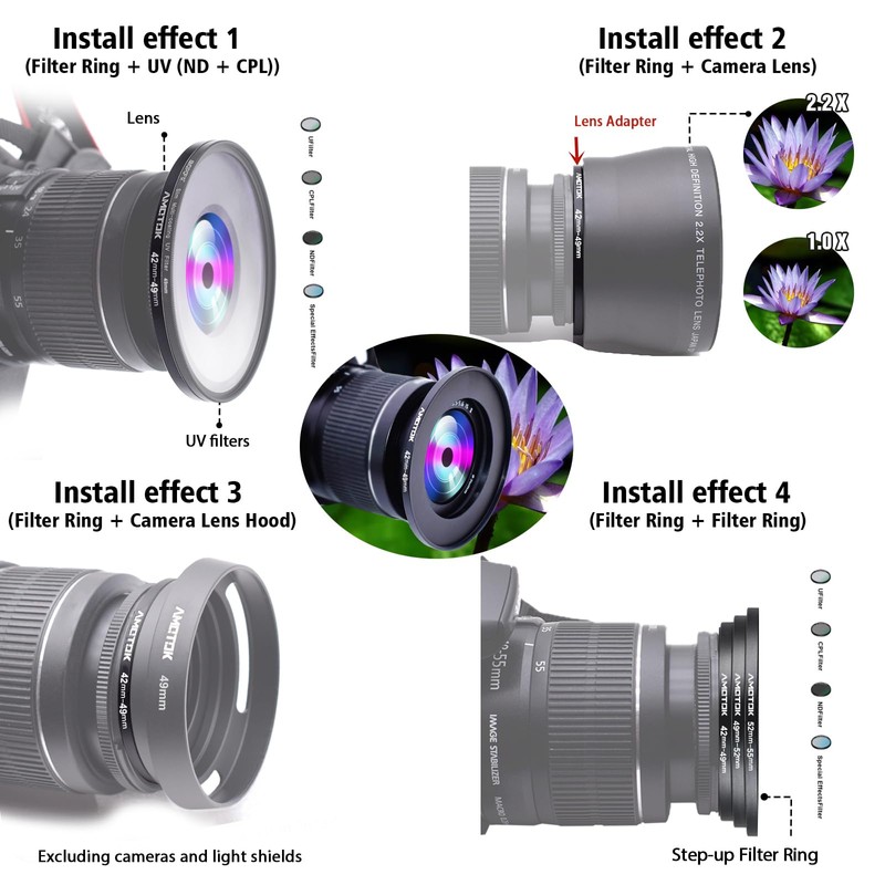 42 mm Lens to 49 mm Camera Lens Adapter, 42