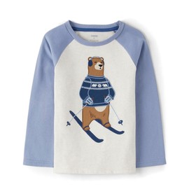 Gymboree,and Toddler Embroidered Graphic Long Sleeve T-Shirts,Ski Bear,8