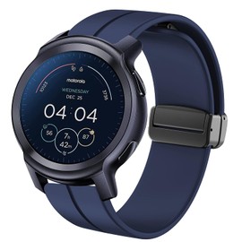 Lamshaw Compatible con Moto Watch 100,correas repuesto deportivas de silicona suave de liberación rápida,para Motorola Moto Watch 100 Smart Watch / Moto 360 3ª generación 2020 / Moto Watch 70 (azul)