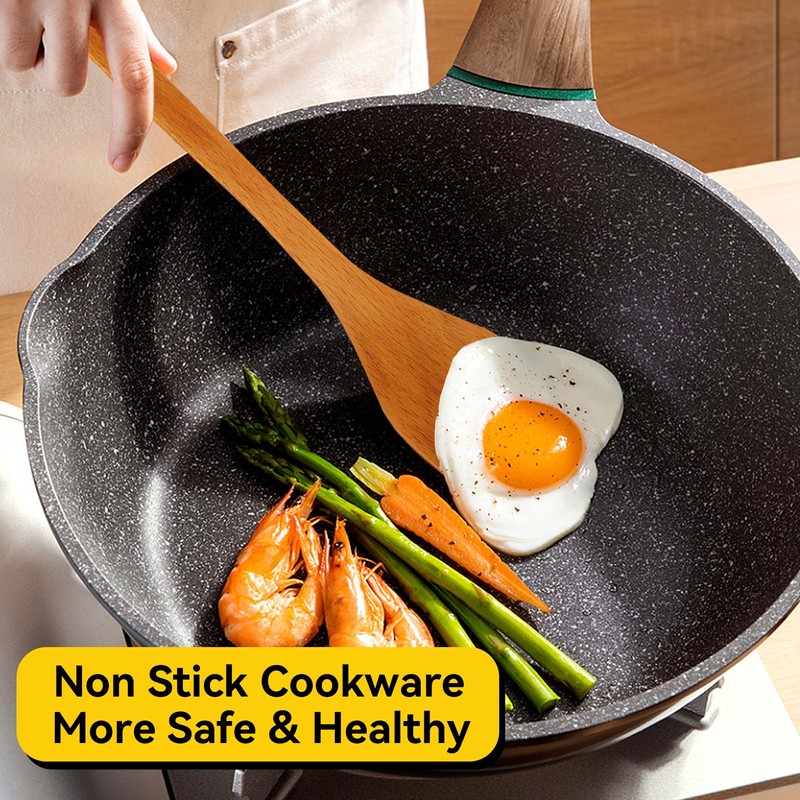 Wooden Cooking Spatulas, Not Sticky Long Handle Spatula Turner Set