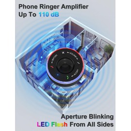 Healvaluefit 110dB Cell Phone Ringer Amplifier, Phone Amplifier & Flasher for Elderly & Hearing Impaired, Bluetooth - Answer Calls Directly, Customizable 3 Mode