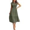 Summer Dress Flutter Short Sleeve Casual Dresses Cross Smocked Midi