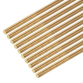 DMiotech 10 Pack 2.5mm x 300mm Brass Rods Solid Round Brass Rod for DIY Crafts Brass Welding Rods Lathe Ingot Bearing for Puncture Shafts Model Plane Ship Car