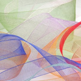 FUJIYAMA RIBBON Organza Ribbon, 0.2 inches (6 mm), Light Gray, 3.6 ft (9.14 m), Roll, Crafts, Clothing, Wrapping