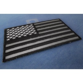 Ivamis American Flag Black and Reflective 4 Inch Patch- 4x2.5 inch - P4104