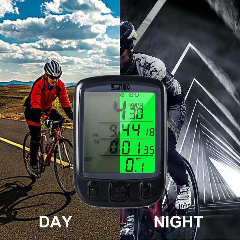 Bike Computer Wireless 28 Functions Waterproof LCD Cycling Computer Speed