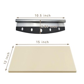 YUTFUBG Pizza Stone, Durable and Safe Cordierite Pizza Pan Extra Large 15 x 12 Inch Baking Stone with Free Pizza Cutter, Cooking Stone for Oven and Grill