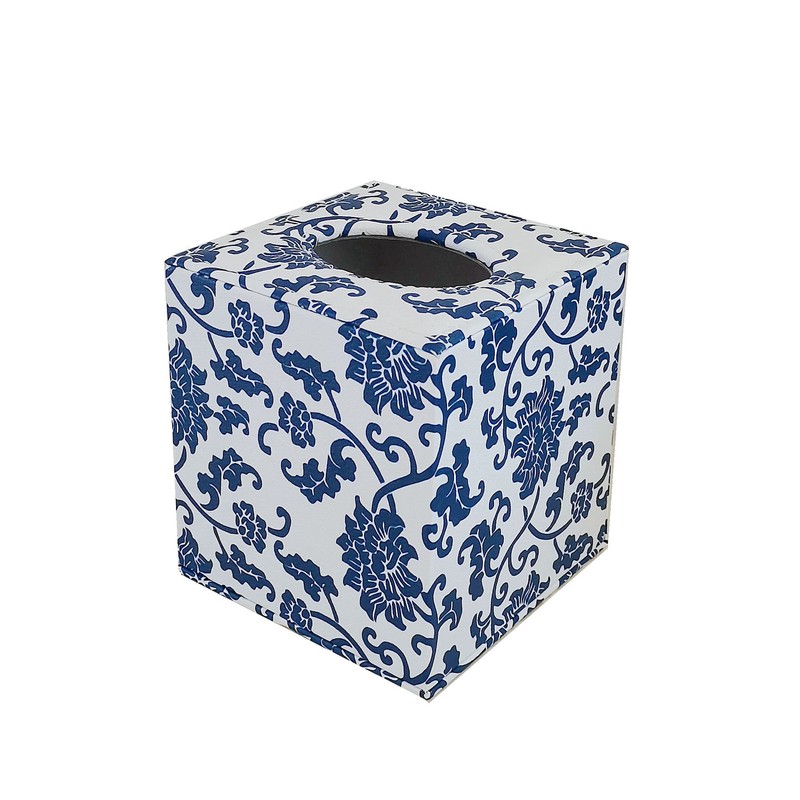S Forever Home Decor Flower Pattern Faux Leather Tissue Box