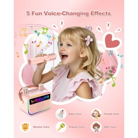 Eimterlan Karaoke Machine for Kids Kids Karaoke Machine for Girls with 2 Wireless Micro...