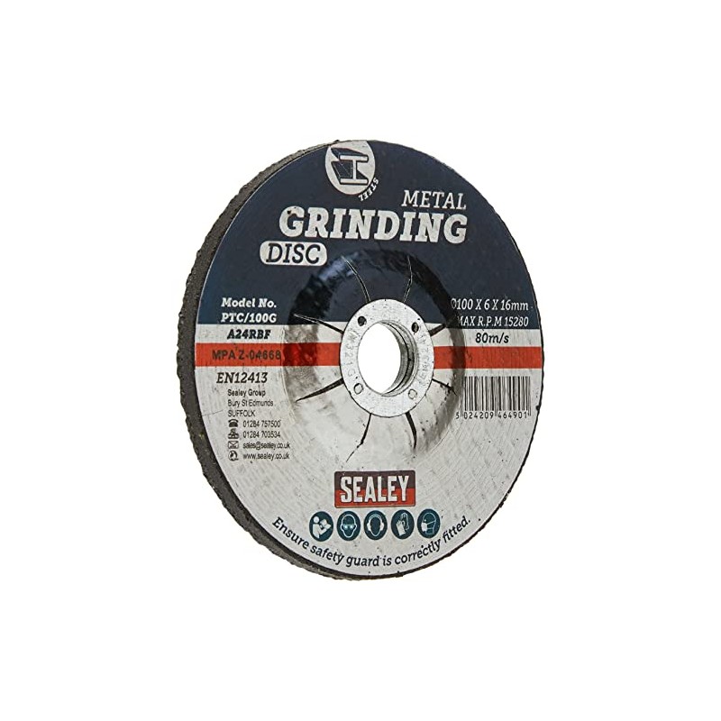 Sealey PTC/100G Grinding Disc Ø100 x 6mm 16mm Bore