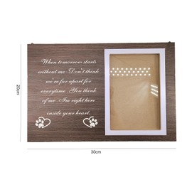 Wooden Photo Frame Pet Memorial Picture Frames Pet Memorial Gifts for Loss of Pet Cat Dog, Paw Prints 6x4 Photo Frames for Pet Lovers