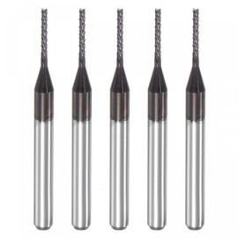 sourcing map End Mill CNC Router Bits, 1mm x 7mm 1/8" Shank Diamond Film Coated Carbide Engraving Bit Milling Cutter Left Hand for PCB Plastic Fiber Wood 5pcs