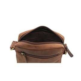 Visconti S7 Compact Leather Messenger Travel Bag, Oil So