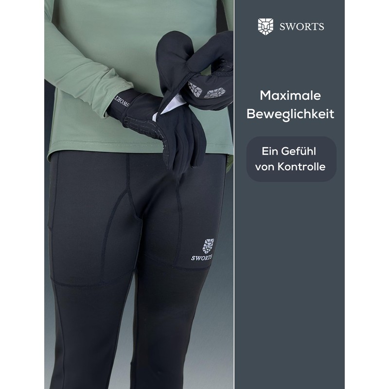 SWORTS Running Gloves, Winter Running Gloves with Fleece and Waterproof