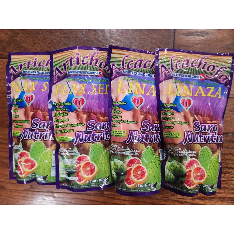 SARA NUTRITION 4 ARTICHOKE FLAX SEED SARA NUTRITION 14 OZ