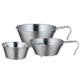 Kakusee Sierra Cup, Stainless Steel, Different Sizes, Stackable, with Measurement, Set of 3, 9cm, 12cm, 14cm, Sola PP-09