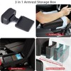 Rupse Universal Car Armrest Storage Box with Cup Holder, Adjustable