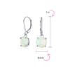 Simple Round Solitaire White Created Opal Lever back Drop Dangle
