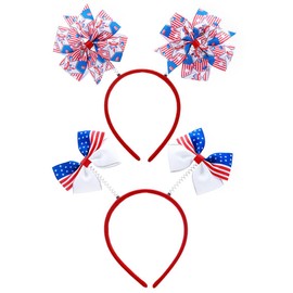 Uranian Independence Day Headbands 4th of July Hair Bands Patriotic Headwears American Stars Fourth of July Head Boppers Hair Accessories for Women and Girls