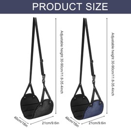 Airplane Footrest, 2 Pcs Airplane Travel Foot Hammock Portable Adjustable Folding Travel Foot Rest for Flight, Office, Under Desk, Car, Home Relaxing(Blue+Black)