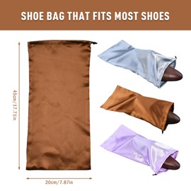 GONGKANGYUAN 10 Pack Shoe Bags for Travel Satin Fabric Shoe Bag with Drawstring for Men Women Travel Protecting Storing Shoes (Brown)