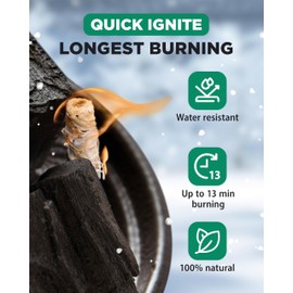 WH WOODHOT Natural Fire Starter for Fireplace up to 13 min Burning Time - 54+ Pcs Pack Sustainable Quick Ignite Fire Starters for Campfires, Grill, Charcoal Starter, Firestarters for Outdoor Fire Pit