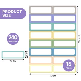 240 Removable Labels Waterproof for Jars & Freezer Containers - 1x3 Tear-Proof Stickers, 8 Colors Pearlescent Film, Residue-Free (-40°F~150°F)