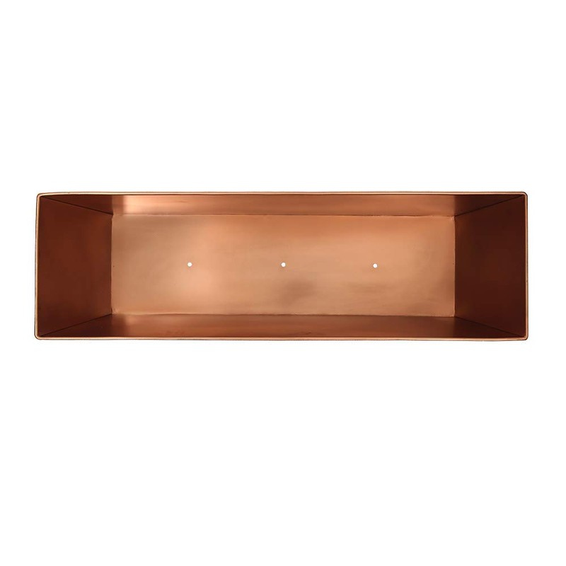 Achla Designs C-82C Plain Copper Flowerbox, Large Copper Window Flowerbox