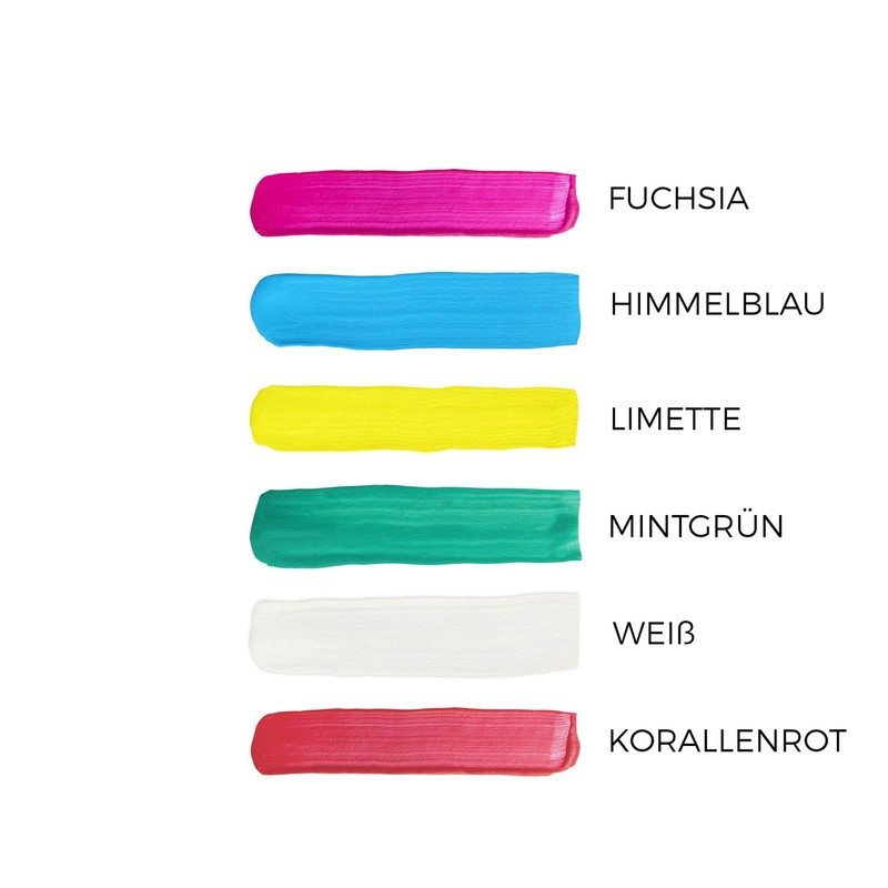 Decola Acrylic Textile Paint Set | 6x20 ml Trendy Washing