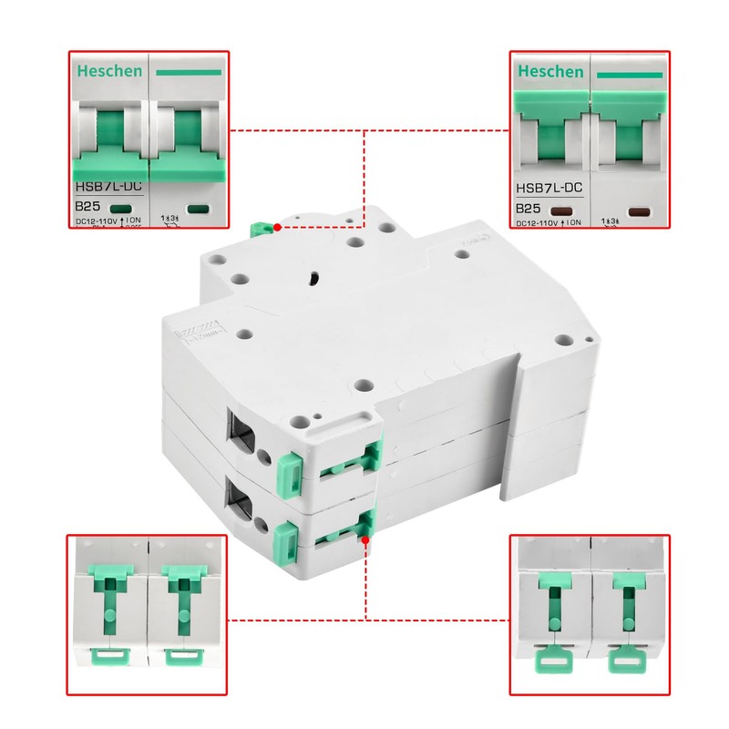 Heschen DC Miniature Circuit Breaker, HSB7L-DC, 2 Poles, DC 12-110V