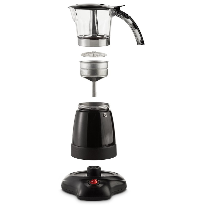 Brentwood TS-118BK Electric Moka Pot Espresso Machine,6-Cup,Black
