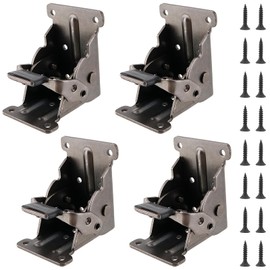 JOIKIT 4 PCS Folding Hinges, 90 Degree Self Locking Hinges, Table Extension Bracket, Folding Table Leg Bracket with Screws for Furniture Legs