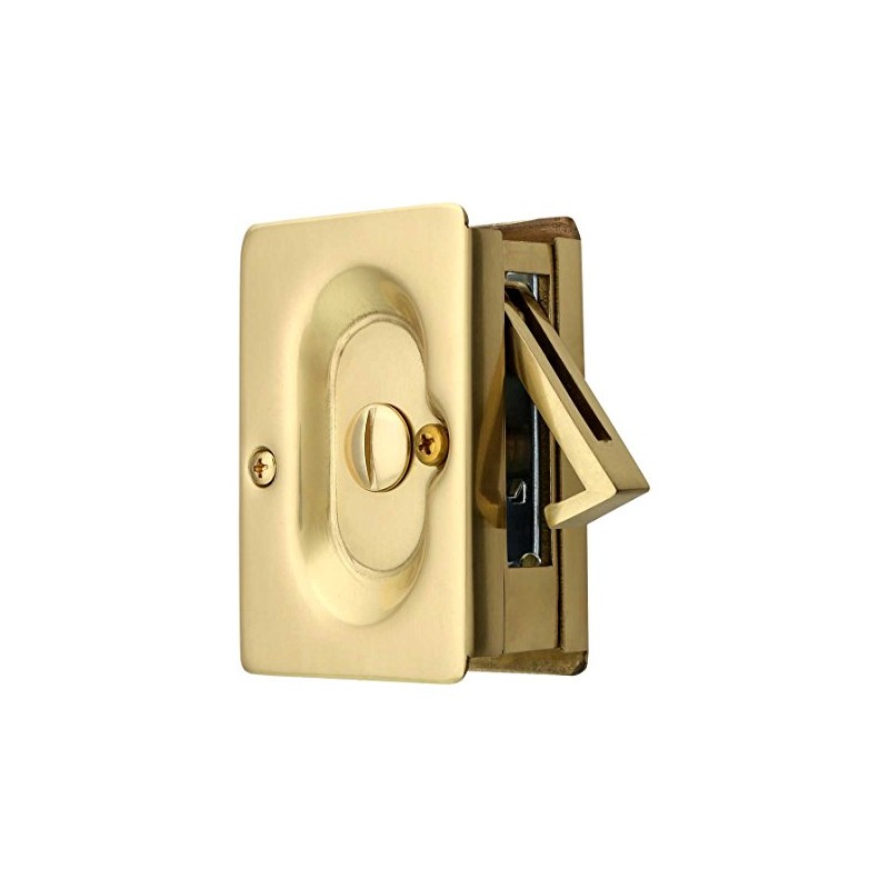Premium Quality Mid-Century Pocket Door Privacy Lock Set in Polished