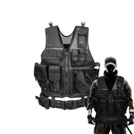 BEAUTI4U Tactical Vest - Military Tactical Airsoft Paintball Vest for Men - Black Army Vest for Airsoft, Paintball, Hunting, and Tactical Vest Cosplay - Spy Gear Tactical Vest
