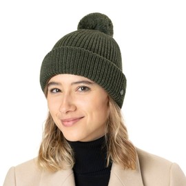 LIERYS Navigat Bobble Hat Women/Men - Knitted Hat Made in Germany - Bobble Hat Made of Virgin Wool - Wool Hat with Envelope - Hat Autumn/Winter - Winter Hat One Size 53-60 cm, cream white